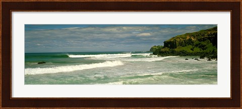 Framed Waves breaking on the shore, backside of Lennox Head, New South Wales, Australia Print
