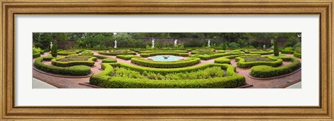 Framed Fountain in a garden, Latham Memorial Garden, Tryon Palace, New Bern, North Carolina, USA Print