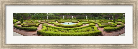 Framed Fountain in a garden, Latham Memorial Garden, Tryon Palace, New Bern, North Carolina, USA Print
