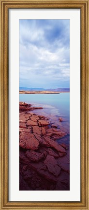 Framed Shore waters, Lake Mead, Nevada, USA Print