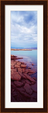 Framed Shore waters, Lake Mead, Nevada, USA Print