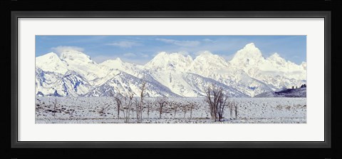 Framed Grand Teton Range in winter, Wyoming, USA Print