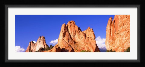 Framed Low angle view of rock formations, Garden of The Gods, Colorado Springs, Colorado, USA Print