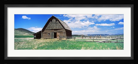 Framed Old barn in a field, Colorado, USA Print