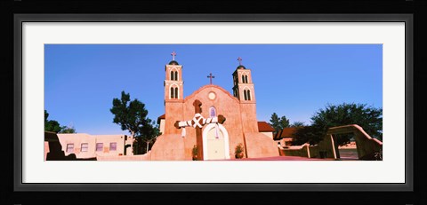 Framed Church in a city, San Miguel Mission, Socorro, New Mexico, USA Print