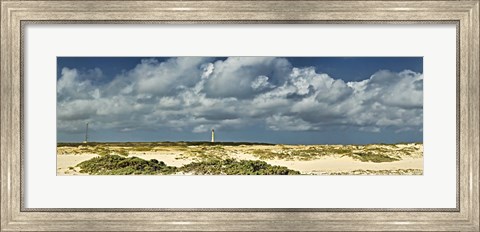 Framed Clouds over the beach with California Lighthouse in the background, Aruba Print