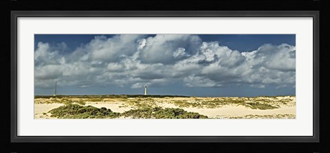 Framed Clouds over the beach with California Lighthouse in the background, Aruba Print