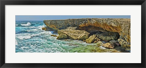 Framed Rock formations at the coast, Aruba Print