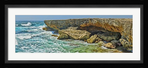 Framed Rock formations at the coast, Aruba Print