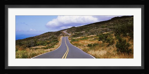 Framed Road passing through hills, Maui, Hawaii, USA Print