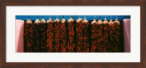 Framed Red peppers drying, New Mexico, USA Print
