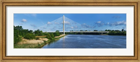 Framed Cable stayed bridge across a river, River Suir, Waterford, County Waterford, Republic of Ireland Print