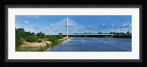 Framed Cable stayed bridge across a river, River Suir, Waterford, County Waterford, Republic of Ireland Print