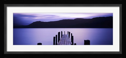 Framed Jetty at Brandelhow Bay, Derwent Water, Lake District National Park, Cumbria, England Print