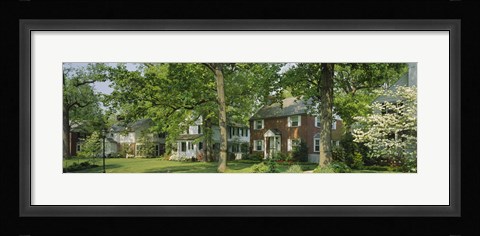 Framed Facade Of Houses, Broadmoor Ave, Baltimore City, Maryland, USA Print