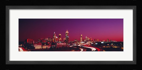 Framed USA, Georgia, Atlanta, night Print