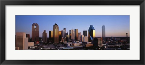 Framed USA, Texas, Dallas, sunrise Print