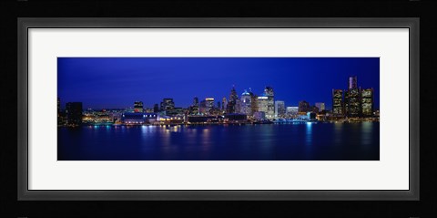 Framed USA, Michigan, Detroit, night Print