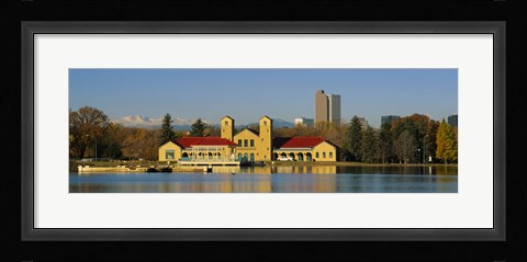 Framed Buildings at the waterfront, City Park Pavilion, Denver, Colorado, USA Print