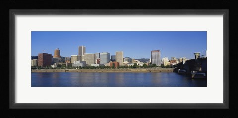 Framed Buildings on the waterfront, Portland, Oregon Print