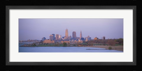 Framed Skyline from the Water, Cleveland, Ohio Print