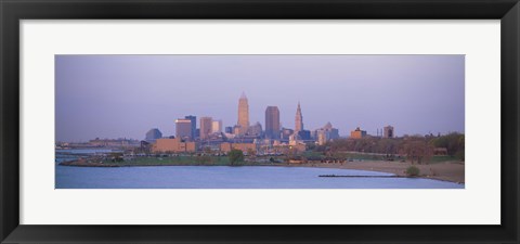 Framed Skyline from the Water, Cleveland, Ohio Print