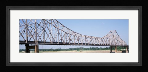 Framed USA, Missouri, St. Louis, Martin Luther King Jr Memorial Bridge over Mississippi River Print
