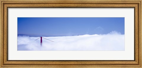 Framed San Francisco Golden Gate Bridge California in smog Print