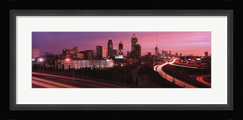 Framed Atlanta, Georgia (purple sky) Print