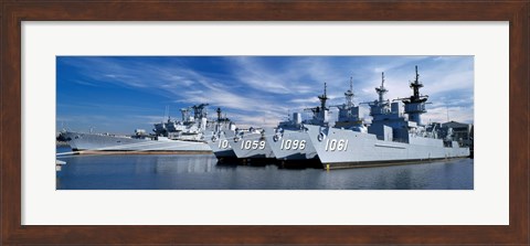 Framed Warships at a naval base, Philadelphia, Philadelphia County, Pennsylvania, USA Print