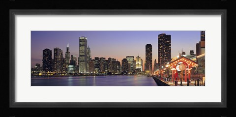 Framed View Of The Navy Pier And Skyline, Chicago, Illinois, USA Print