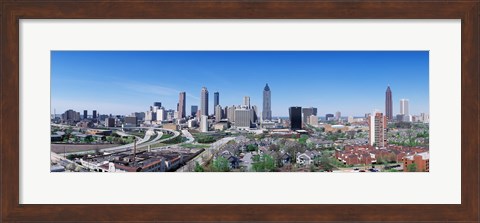 Framed USA, Georgia, Atlanta, skyline Print