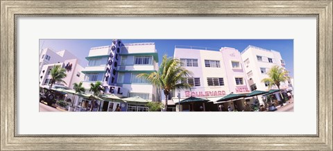 Framed Low angle view of buildings in a city, Miami Beach, Florida, USA Print