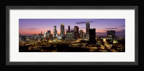 Framed Skyline At Dusk, Cityscape, Skyline, City, Atlanta, Georgia, USA Print