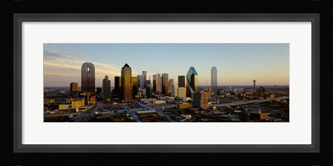 Framed High angle view of buildings in a city, Dallas, Texas, USA Print