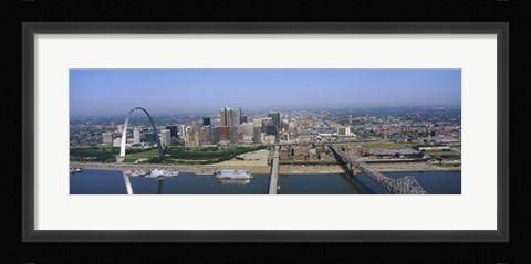 Framed High angle view of buildings in a city, St. Louis, Missouri, USA Print