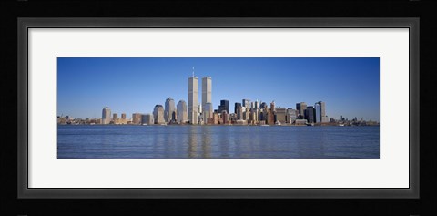 Framed Skyscrapers at the waterfront, World Trade Center, Lower Manhattan, Manhattan, New York City, New York State, USA Print