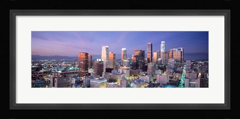 Framed Night, Skyline, Cityscape, Los Angeles, California, USA Print