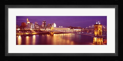 Framed USA, Ohio, Cincinnati, night Print