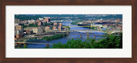 Framed Monongahela River Pittsburgh PA USA Print