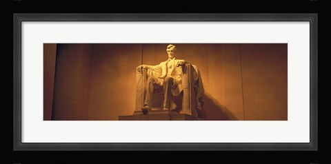 Framed USA, Washington DC, Lincoln Memorial, Low angle view of the statue of Abraham Lincoln Print