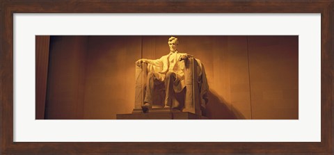 Framed USA, Washington DC, Lincoln Memorial, Low angle view of the statue of Abraham Lincoln Print
