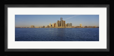 Framed Skyscrapers on the waterfront, Detroit, Michigan, USA Print