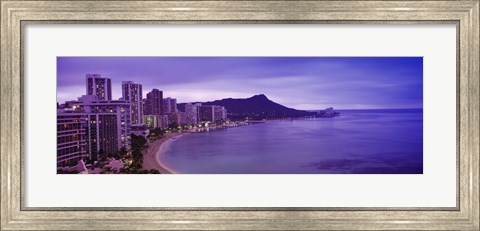 Framed Diamond Head, Waikiki, Oahu, Honolulu, Hawaii Print