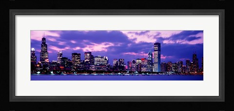 Framed Sunset Chicago IL USA Print