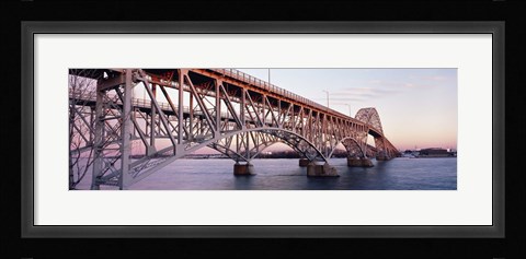 Framed Bridge across a river, South Grand Island Bridge, Niagara River, Grand Island, Erie County, New York State, USA Print