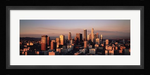 Framed Skyline At Dusk, Los Angeles, California, USA Print