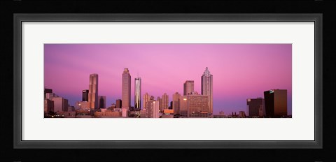Framed USA, Georgia, Atlanta, Panoramic view of the city at dawn Print