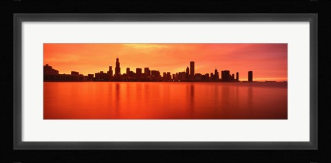 Framed USA, Illinois, Chicago, sunset Print
