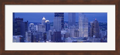 Framed Buildings in a city lit up at dusk, Pittsburgh, Pennsylvania, USA Print